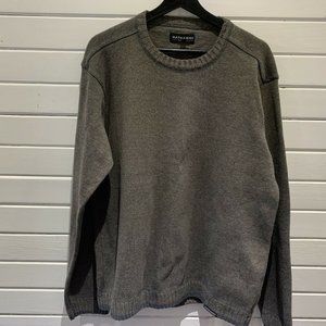 Hathaway Heavyweight crew neck Sweater gray Ribbed knit Men XXL